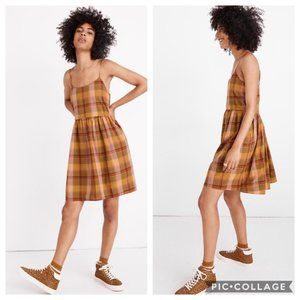 Madewell Plaid Babydoll Cami Dress in Autumn Plaid